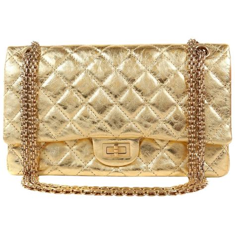 chanel golden bag|metallic gold chanel bag.